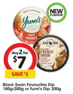 Coles Black Swan Favourites Dip or Yumi's Dip 200g offer
