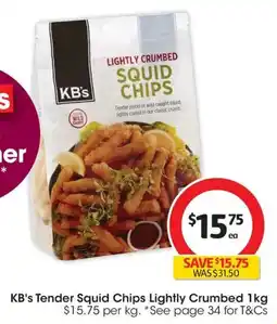 Coles KB's Tender Squid Chips Lightly Crumbed offer