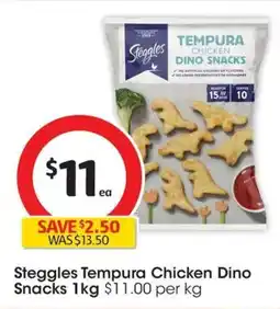Coles Steggles Tempura Chicken Dino Snacks offer