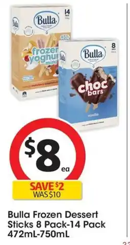 Coles Bulla Frozen Dessert Sticks offer
