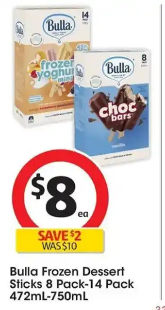 Coles Bulla Frozen Dessert Sticks offer