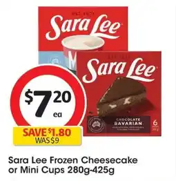 Coles Sara Lee Frozen Cheesecake or Mini Cups offer