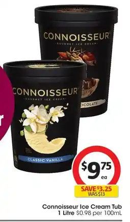 Coles Connoisseur Ice Cream Tub offer