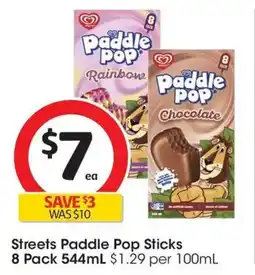 Coles Streets Paddle Pop Sticks 8 Pack offer