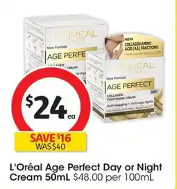 Coles L'Oréal Age Perfect Day or Night Cream offer