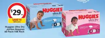 Coles Huggies Ultra Dry Jumbo Nappies offer