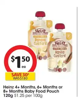 Coles Heinz 4+ Months, 6+ Months or 8+ Months Baby Food Pouch offer