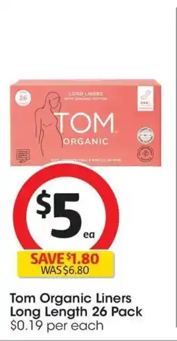 Coles Tom Organic Liners Long Length offer