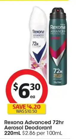 Coles Rexona Advanced 72hr Aerosol Deodorant offer