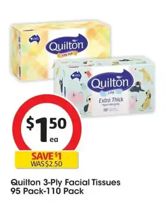 Coles Quilton 3-Ply Facial Tissues offer