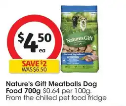 Coles Nature's Gift Meatballs Dog Food offer