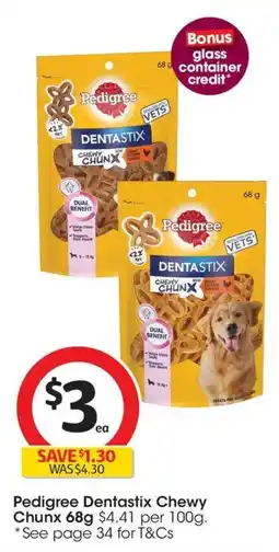 Coles Pedigree Dentastix Chewy Chunx offer