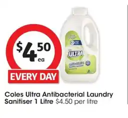 Coles Coles Ultra Antibacterial Laundry Sanitiser offer