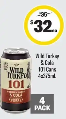 Coles Wild Turkey & Cola 101 Cans offer