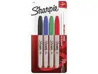 Officeworks Sharpie Fine Permanent Markers Assorted 4 Pack offer