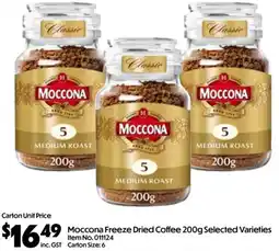 Campbells Wholesale Moccona Freeze Dried Coffee 200g Selected Varieties offer