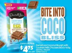 Campbells Wholesale Darrell Lea Coconut Rough with Cookies Milk Chocolate Block offer