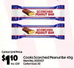 Campbells Wholesale Cooks Scorched Peanut Bar offer
