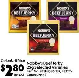 Campbells Wholesale Nobby's Beef Jerky Selected Varieties offer