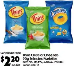 Campbells Wholesale Thins Chips or Cheezels offer