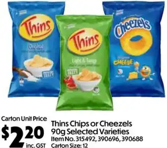 Thins Chips or Cheezels