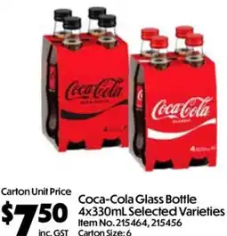 Campbells Wholesale Coca-Cola Glass Bottle offer