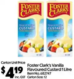 Campbells Wholesale Foster Clark's Vanilla Flavoured Custard offer