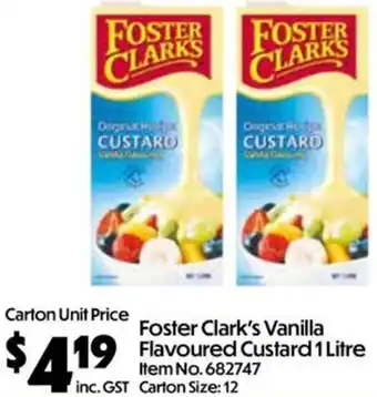Campbells Wholesale Foster Clark's Vanilla Flavoured Custard offer