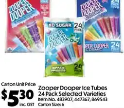 Campbells Wholesale Zooper Dooper Ice Tubes offer