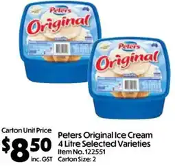 Campbells Wholesale Peters Original Ice Cream offer
