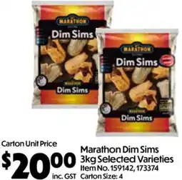 Campbells Wholesale Marathon Dim Sims Selected Varieties offer