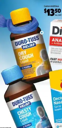 Campbells Wholesale Duro-Tuss Relief Dry Cough Liquid offer