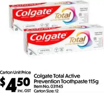 Colgate Total Active Prevention Toothpaste