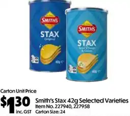 Campbells Wholesale Smith's Stax 42g Selected Varieties offer