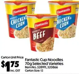 Campbells Wholesale Fantastic Cup Noodles Selected Varieties offer