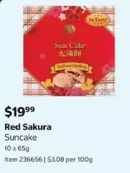 Costco Red Sakura Suncake offer