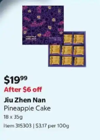 Costco Jiu Zhen Nan Pineapple Cake offer