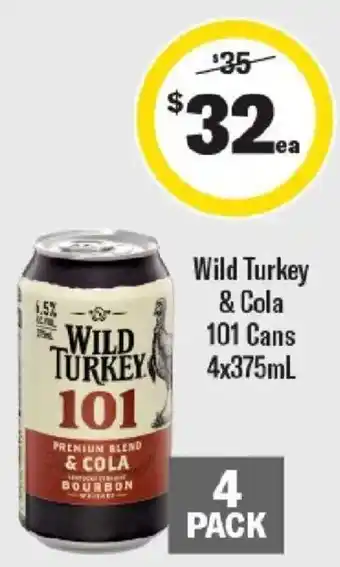 Liquorland Wild Turkey 101 & Cola offer