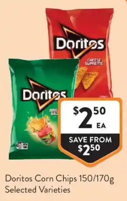 Foodworks Doritos Corn Chips Selected Varieties offer