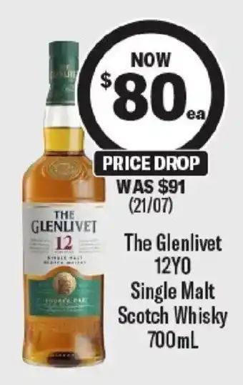 Liquorland The Glenlivet 12YO Single Malt Scotch Whisky offer