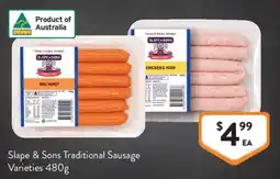 Foodworks Slope & Sons Traditional Sausage Varieties offer