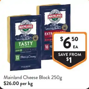 Foodworks Mainland Cheese Block offer