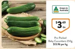 Foodworks Pre-Packed Baby Cucumbers offer