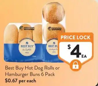 Foodworks Best Buy Hot Dog Rolls or Hamburger Buns offer
