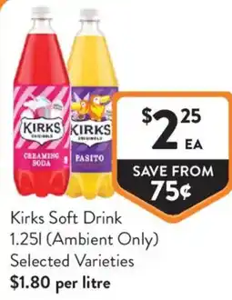 Foodworks Kirks Soft Drink offer