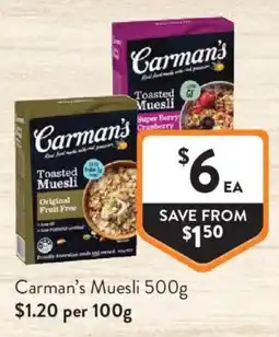 Foodworks Carman's Muesli offer