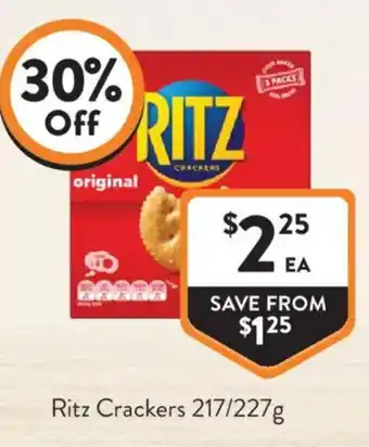 Foodworks Ritz Crackers offer
