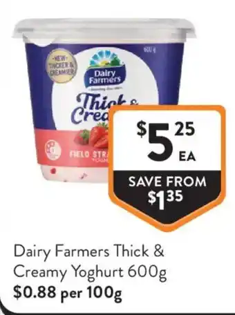 Foodworks Dairy Farmers Thick & Creamy Yoghurt offer