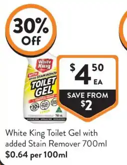 Foodworks White King Toilet Gel with added Stain Remover offer