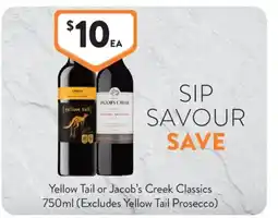 Foodworks Yellow Tail or Jacob's Creek Classics offer